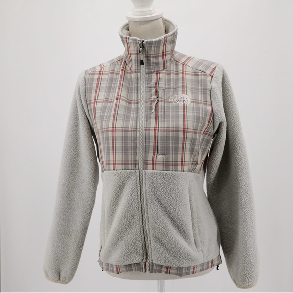 The North Face Denali Fleece Jacket Grey Plaid Sz XS Polartec Full Zip Gorpcore - Picture 4 of 15